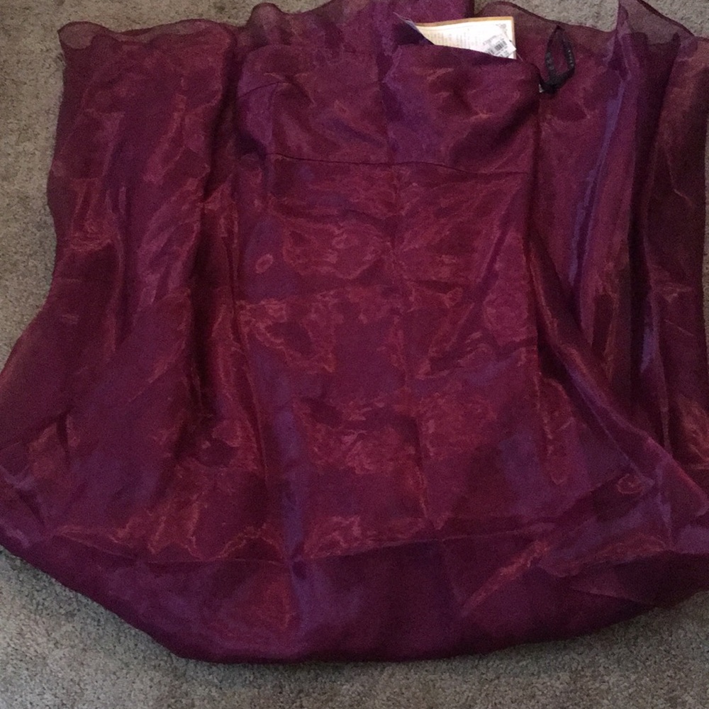 Magenta Strapless Prom Dress